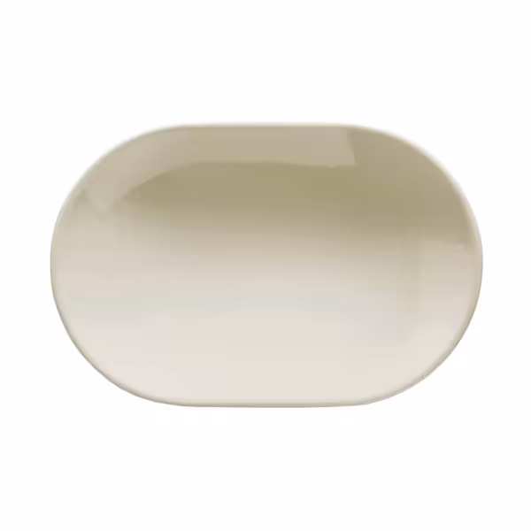 (12 adet) TEOS - Düz Tabak - Oval Düz - Porselen, 320x320mm, Krem