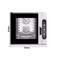Commercial Electric Bakery Combi Oven - Manual Controls - 6x EN 600x400 - incl. Mounting brackets