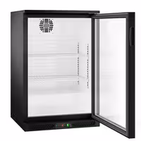 Barski hladnjak - 600 mm - 126 l - s 1 staklena vrata - crna