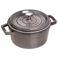 STAUB | Cocotte Round Enamelled Cast Iron Casserole Dish – Ø 200 mm – Graphite Grey