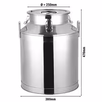 Vrč za mlijeko s poklopcem - 40 l - Nehrđajući čelik (inox) - Ø380x470 mm