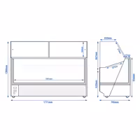 Ice Cream Display Freezer | THEO - 1771mm - Ventilated cooling - with LED lighting - for 9 x 5 litres Napoli pans - White