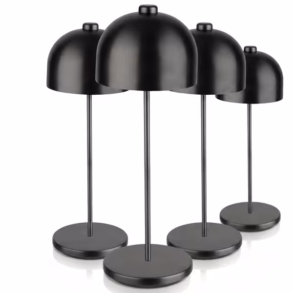 (4 adet) Şarj Edilebilir Masa Lambası - JOSEF MINI - 3 kademeli kısılabilir - Ø110x300mm - Siyah