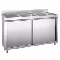 Sudoper s ormarićem PREMIUM - inox - 1600 x 600 mm - sa 2 korita - korita desno