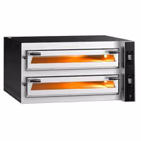 Electric Deck Pizza Oven - Twin Deck - Refractory Stone Deck - 9+9 x Ø 35cm (13.8") - Touchscreen Controls - up to 400°C