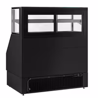 Comptoir vitrine réfrigérée HELSINKI - 1200x800mm - 199L - 4 étagères - +2/+8°C - Portes coulissantes vitrées