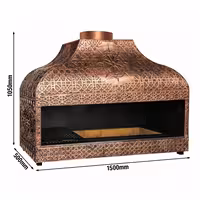 Copper Charcoal Grill - Enclosed - 1500mm