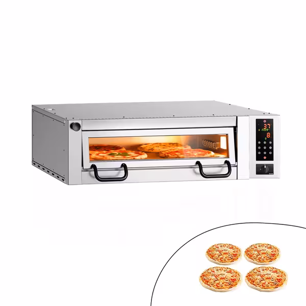 Electric Deck Pizza Oven Power - Single Deck - Refractory Stone Deck - 4 x Ø 34cm (13.4") - Touchscreen Controls - up to 450°C