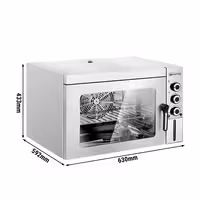 Electric Commercial Compact Convection Oven with Steam Injection - Manual Controls - 1 Baking Chambers - 1x 353x327mm - 30L - incl. 1x Grid & 1x Baking Tray 353x327mm