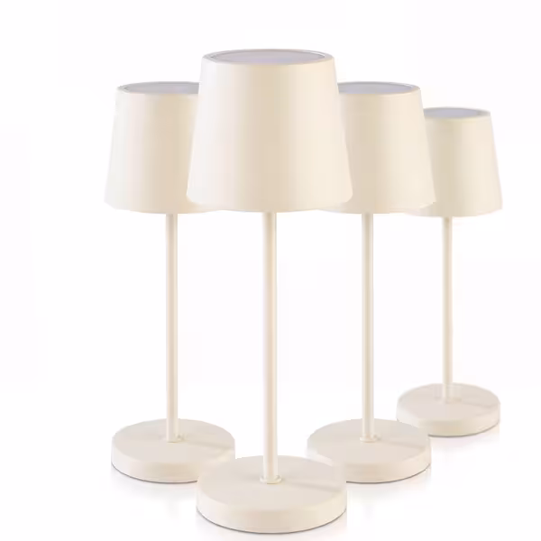 (4 Stück) Tischleuchte - MERLE MINI - dimmbar in 3 Stufen - Ø 90mm - Whisper White