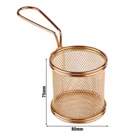 (6 Stück) Servier Frittierkorb - SNACKHOLDER - Edelstahl - Ø 80mm - Kupfer