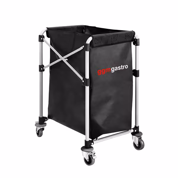 عربة الغسيل - قابلة للطي - 150 Liter - هيكل ألمنيوم - أسود