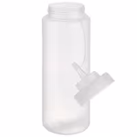 (6 Stück) Quetschflasche - PET - 1020ml - Ø 80mm - mit Schraubdeckel & Verschlusskappe