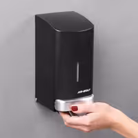 AIR-WOLF | Dozator sapuna & dezinfekcijskog sredstva sa pritisnim gumbom - 800 ml - Plemeniti čelik - Crna boja