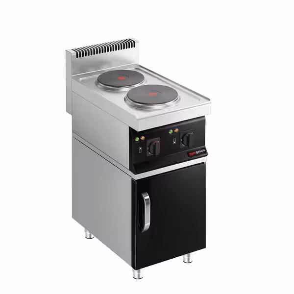 Cocina eléctrica de sobremesa - 2 placas - con subestructura con 1 puerta para carro térmico