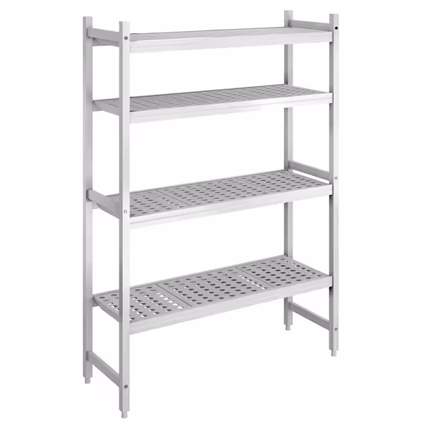 وحدة رفوف ألمنيوم - بداية - 1070x1800mm - عمق: 360 mm - 4 رفوف - الحمولة: 600 kg