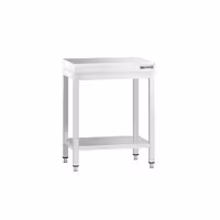 Mesa de trabalho em aço inoxidável PREMIUM - 600x600mm - com prateleira inferior & com travessas de reforço
