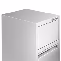 Commercial Waste bin - Push-top bin - 940(H)x400(W)x500(D)mm - with rear wheels - soft-close & without upstand - Stainless steel