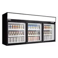 Zidni hladnjak za zamrzavanje u supermarketu – 2100 mm – 346 litara – s 3 vrata i 2 police – crna