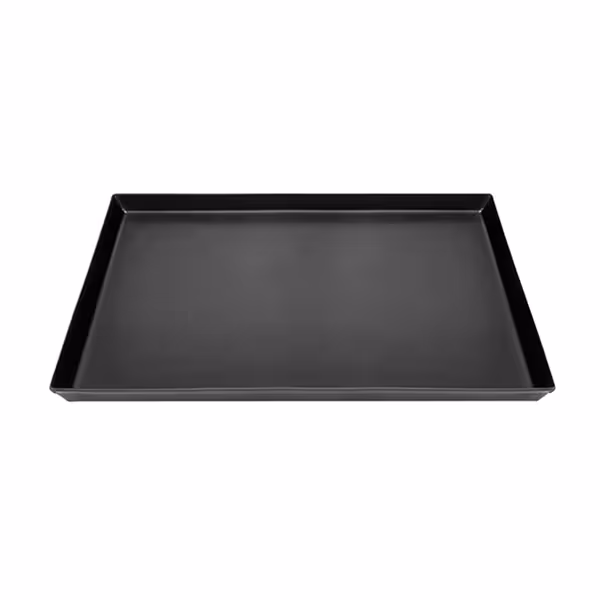 Blacha do pizzy - Stal niebieska - prostokątna - 361x516x57mm - z rantem