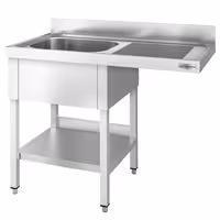 Pult za pranje za perilicu posuđa - 1200x600 mm - s 1 koritom lijevo