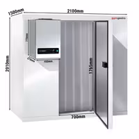 Zamrzivačka komora - 2100x1500 mm - 4,20 m³ - uklj. zamrzivački agregat i PVC lamele - -20/-10 °C