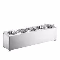 Cutlery Cylinder Holder - 630x150mm - Height: 180mm - Stainless steel - incl. 5 Holders