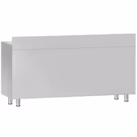 خزانة قاعدية ستانلس ستيل KOPENHAGEN ECO - 1800x700mm - مع وحدة أدراج 3 يسار، وأبواب منزلقة - مع حاجز خلفي