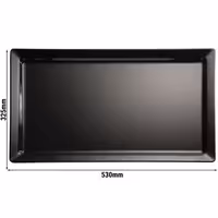 (6 pcs) GN 1/1 Gastronorm Tray - PURE - Melamine - 530x325mm - Height: 30mm - Black