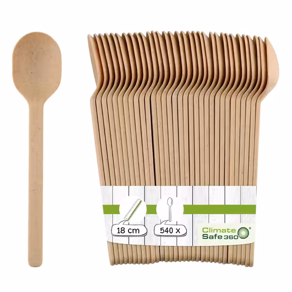 (540 pcs) Reusable Spoon - 180mm - Natural