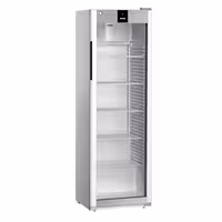 LIEBHERR | Szafa chłodnicza PERFORMANCE – 400 L – od +1 do +15 °C – z wnętrzem z tworzywa sztucznego i 1 drzwiami szklanymi – szara