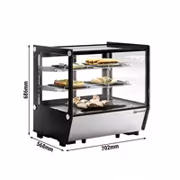 Countertop display fridge - 120L - 702mm - Double glazing - with 2 adjustable shelves - rear sliding glass doors