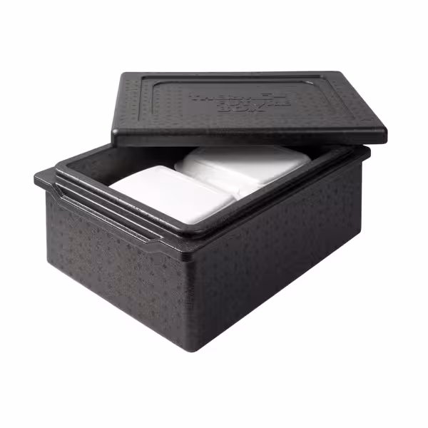 (5 bucăți) THERMO FUTURE BOX | Container izotermic TAKE AWAY - 20 litri - Negru