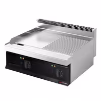 Plancha eléctrica Fry top - 13,8 kW - Mixto liso/ranurado - Superficie de cocción: 795x535mm