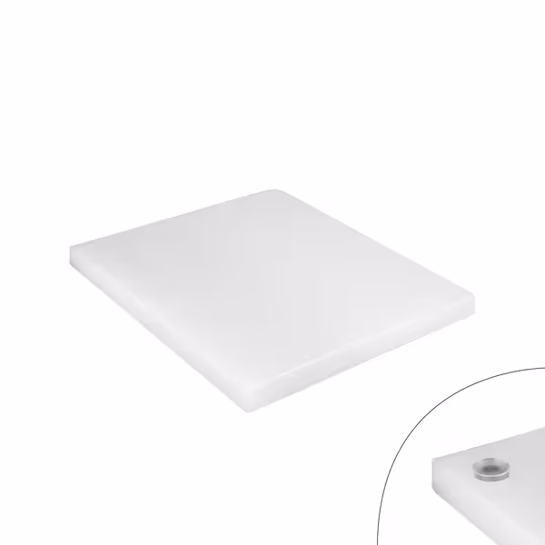 Kaymaz Ayaklı Kesme Tahtası - 250x400mm - Kalınlık: 20mm - HACCP uyumlu - Beyaz