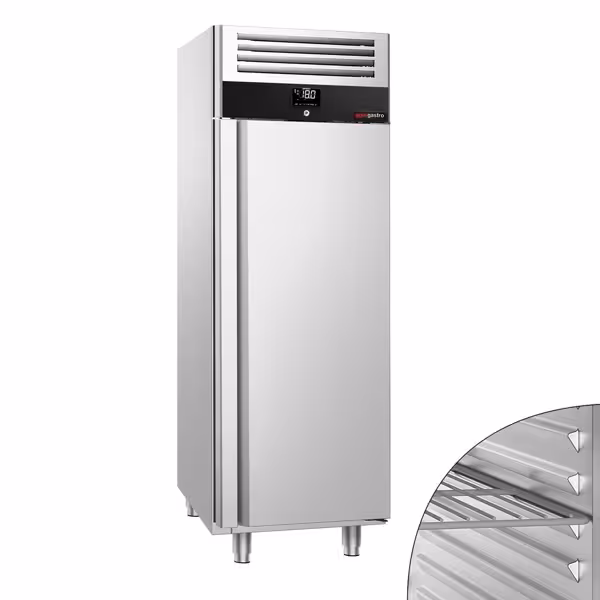 Szafa mroźnicza PREMIUM – stal nierdzewna – GN 2/1 – 600 L – z 1 drzwiami