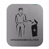 AIR-WOLF | Znak za vrata ''Higijenski otpad'' - Samoljepljiv - Nehrđajući čelik