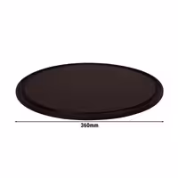 (12 adet) Pizza Tabağı Yuvarlak Düz - Polietilen, Ø360mm, Oluklu/Kanallı Yüzey, Kahverengi