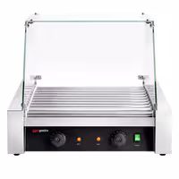 Commercial Hot Dog Roller Grill - 11 Rollers - with Glass Cover