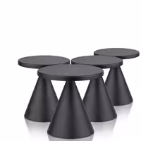 (4 adet) Şarj Edilebilir Masa Lambası - CONE MINI - 3 kademeli kısılabilir - Ø130x115mm - Siyah