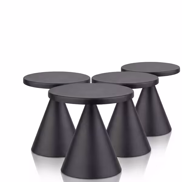 (4 adet) Şarj Edilebilir Masa Lambası - CONE MINI - 3 kademeli kısılabilir - Ø130x115mm - Siyah