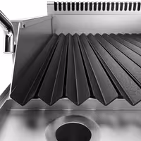 Lávaköves gázgrill - 14 kW - Billenthető grillrács - Asztali kivitel - 700 mm mély - 700-as sorozat - Fekete előlap