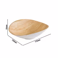 (6 adet) Kase - BAMBOO - Melamin - 200ml - köşeli - 175x155mm - Derinlik:55mm - Beyaz/Bej