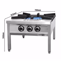 Plinsko kuhalo - 31 kW - 4 plamenika - 700x800x500 mm