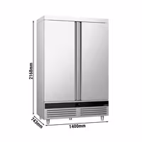 GASTRO-COOL | Hladnjak nehrđajući čelik (inox) PREMIUM - 1200 l - od -2 °C do +8 °C - s 2 vrata - ventilirano hlađenje, automatsko odmrzavanje, LED rasvjeta