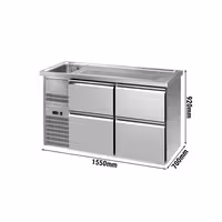 Commercial Refrigerated Beer Counter PREMIUM PLUS - 1550x700mm - with 4 drawers