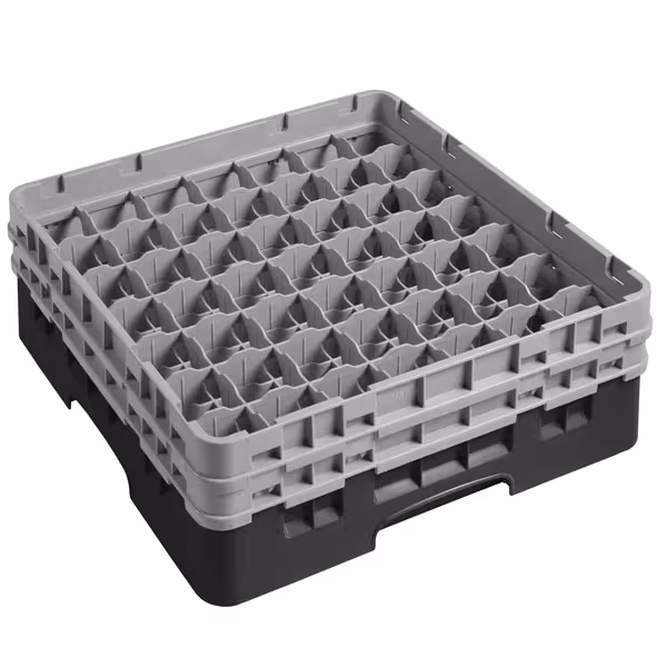 CAMBRO | CAMRACK® – Glasdiskkorg 1/1 – 49 fack – med 2 förlängare – 500x500 mm – Svart