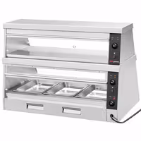Grijani izložbeni ormar – 1200 mm – 3,5 kW – za 3 GN 1/1 – 2 police – pojedinačno upravljane