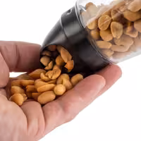 (6 adet) Kuru Gıda Dispenseri PREMIUM - ENDÜSTRİYEL - 0,35L - siyah kapak