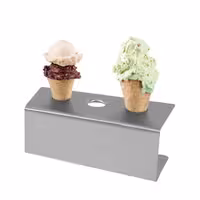 VG Ice Cream Cone Holder - 3-Cone - Stainless Steel - 200x97x90mm